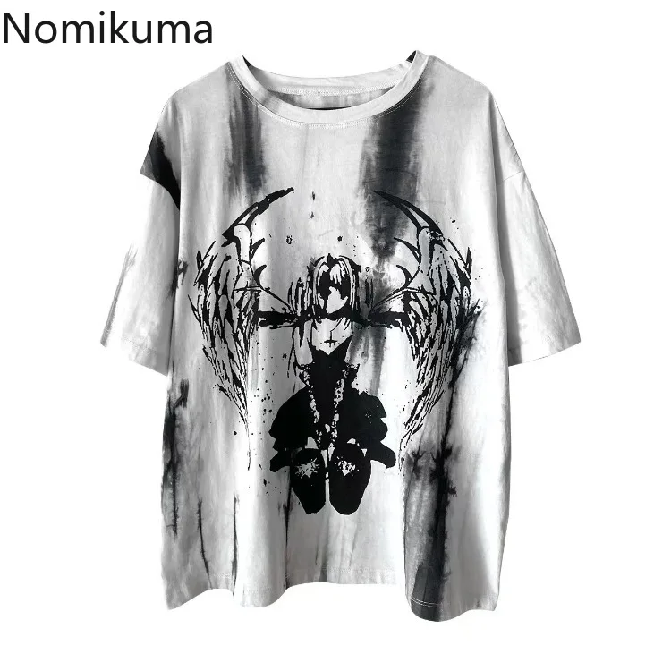 Harajuku Y2k top magliette giapponesi per le donne magliette estive Streetwear Anime Print Camisetas maglietta moda Casual 2024 Ropa Mujer