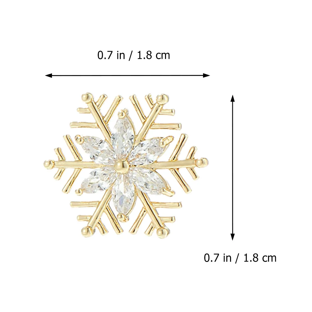 2 قطعة دبوس طية صدر السترة على شكل ندفة الثلج للنساء، إكسسوار بروش من خليط معدني أنيق، مشبك ياقة أنيق لتزيين وتغطية الزي #3