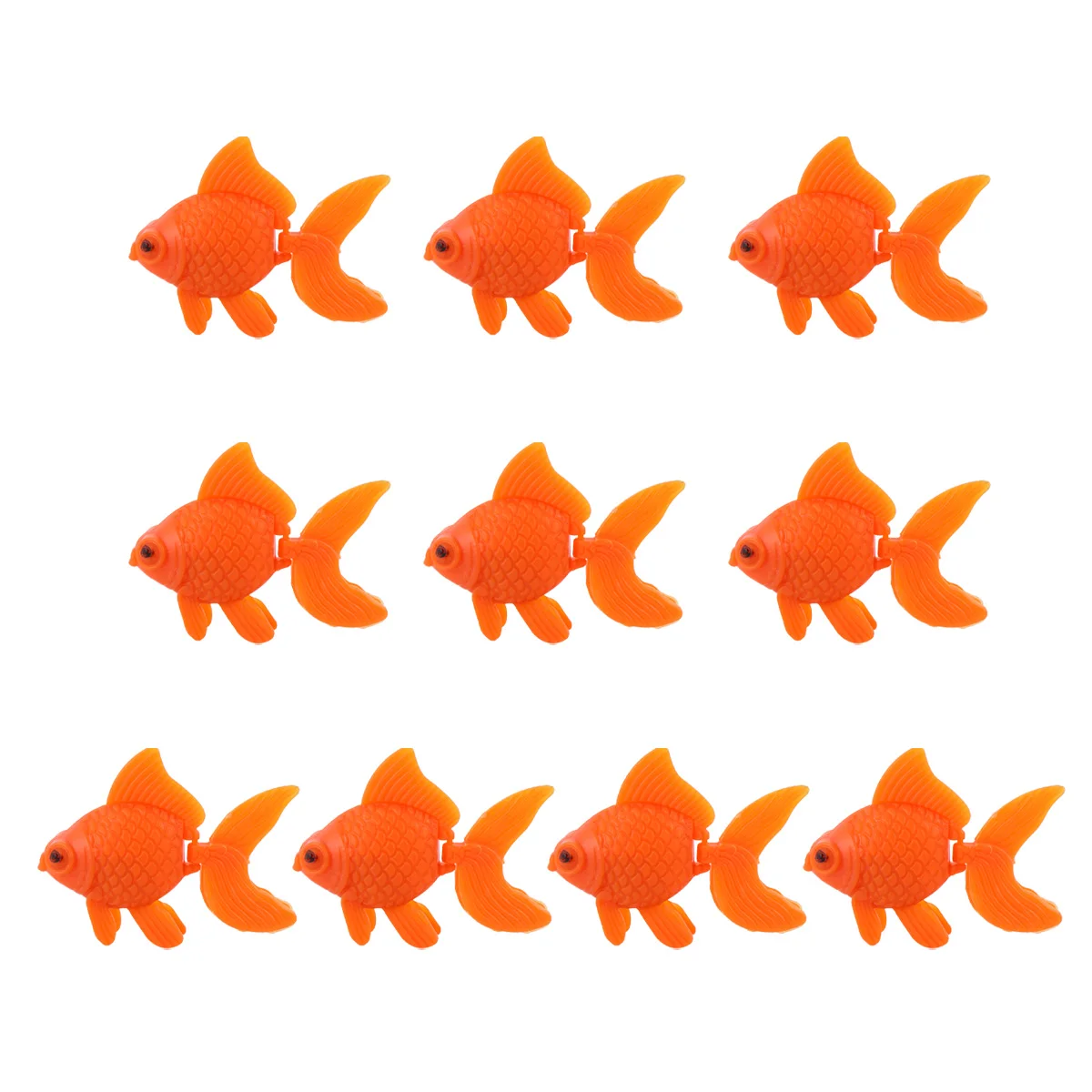 

10pcs Orange Plastic Fish Fake Tropical Decoration for Aquarium Tank Landscaping Easy Realistic Vivid Pet Supplies