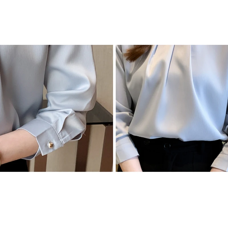 Outono feminino chiffon blusa camisa feminina topos blusa de manga longa feminino blusas mujer de moda 2025 blusas femme camisas topo f86