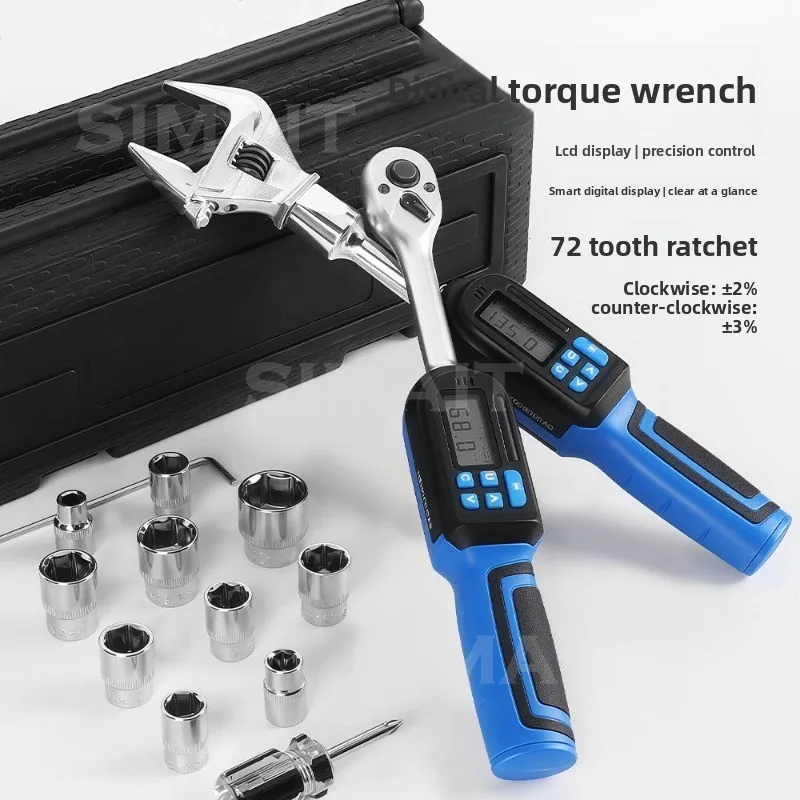 Intelligent Digital Torque Wrench, Replaceable Head, High-precision Preset Torque Four-mode Adjustment
