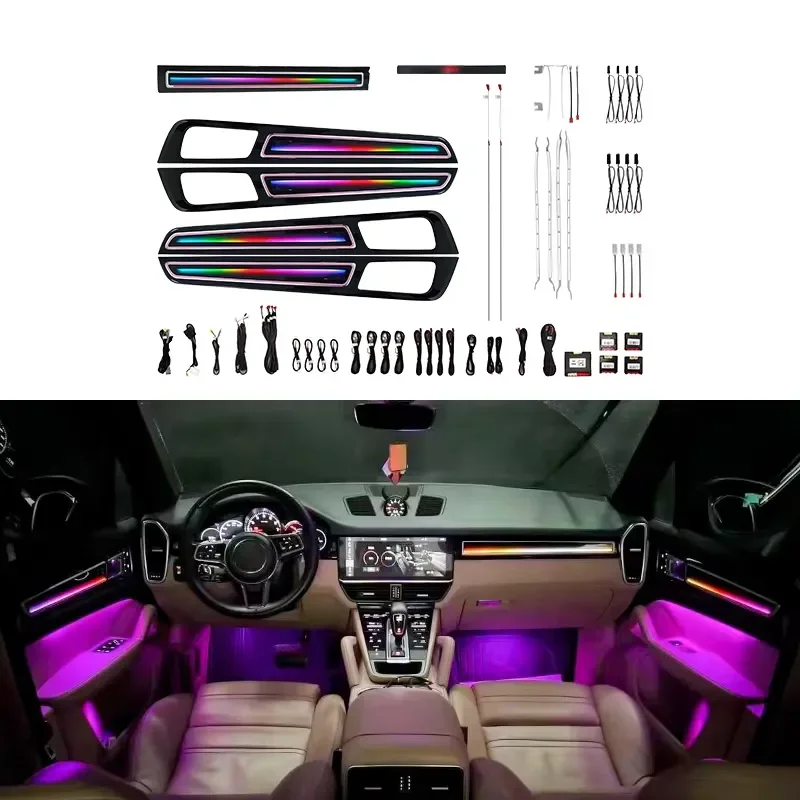 2018-2023 Car Modification and Upgrade Interior Atmosphere Lights Door Decoration Lighting Footwell Lights for Cayenne
