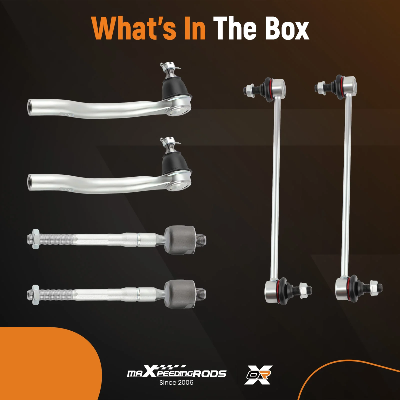 

6x Suspension Front Inner Outer Tie Rod + Sway Bars Kit for Acura MDX 2007-13