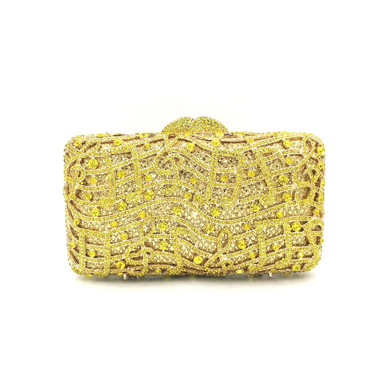 

Music Note Diamond Dinner Banquet Rhinestone Clutch Bag Dress Cheongsam Women's Hollow Hard Box Bag Trendy Glitter Material Tote