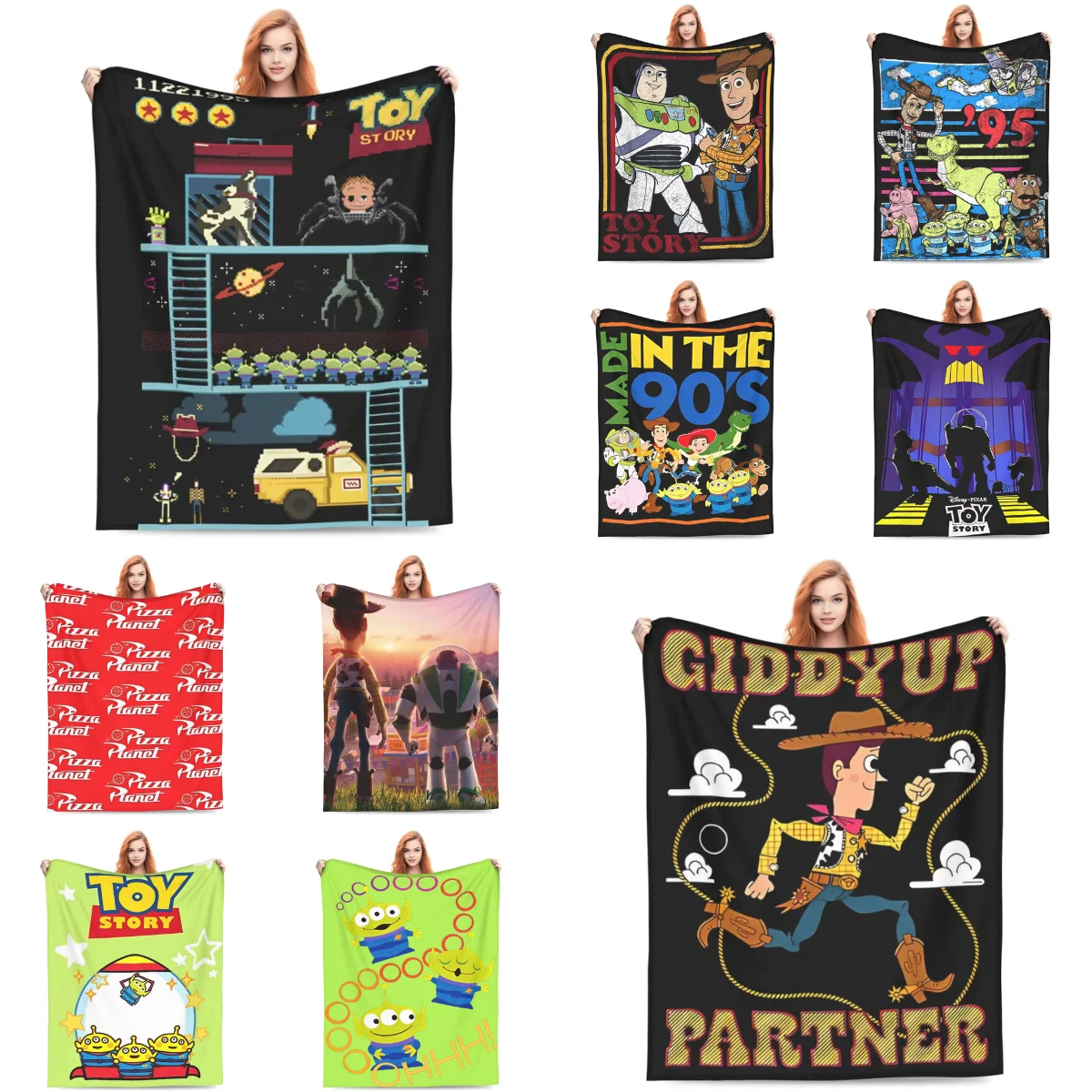 Warm Soft Blankets Travel Toy Story Cartoon Buzz Lightyear Throw Blanket Flannel Bedspread For Couch ChairNovelty Sofa Bed Cover