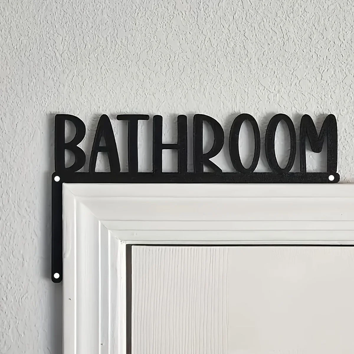 Elegantes Metall-Badezimmertürschild, Wandmontierte Eisenkunst-Dekorationsplatte mit Blumendesign, Geeignet für Inneneinrichtung, Badezimmerdekoration – Detail 1