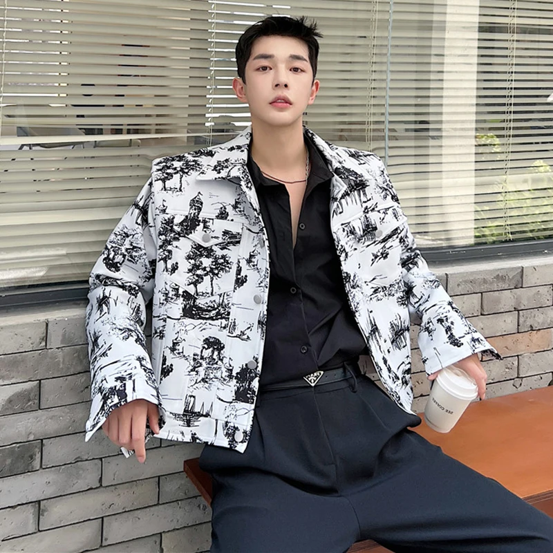 LUZHEN Inkjet Digital Printed Short Jacket Niche Design Luxury Original Spring New Male Personalized Fashion Outerwear LZ6554