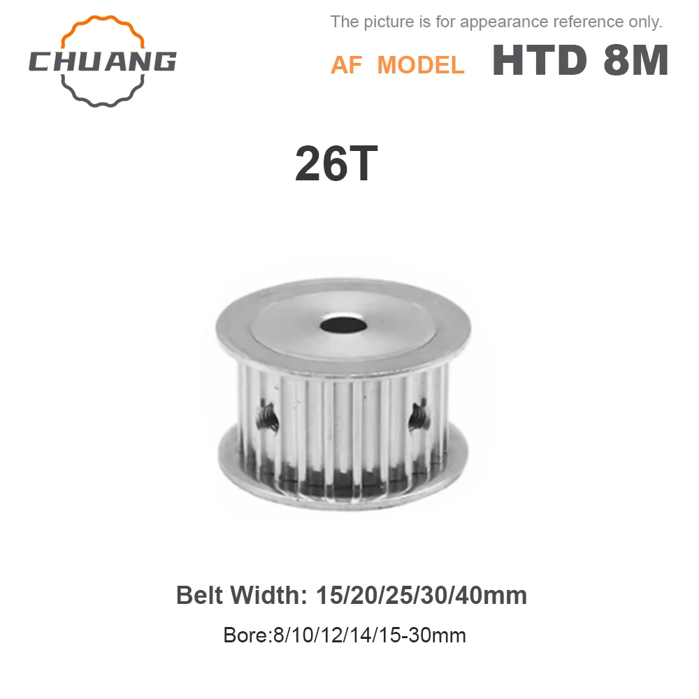 htd-8-メートルタイミングプーリー-26t-8-メートル-af-タイプ同期プーリーボア-8-30-ミリメートル幅-15-20-25-30-40-ミリメートル-8m-26t-タイミングベルト