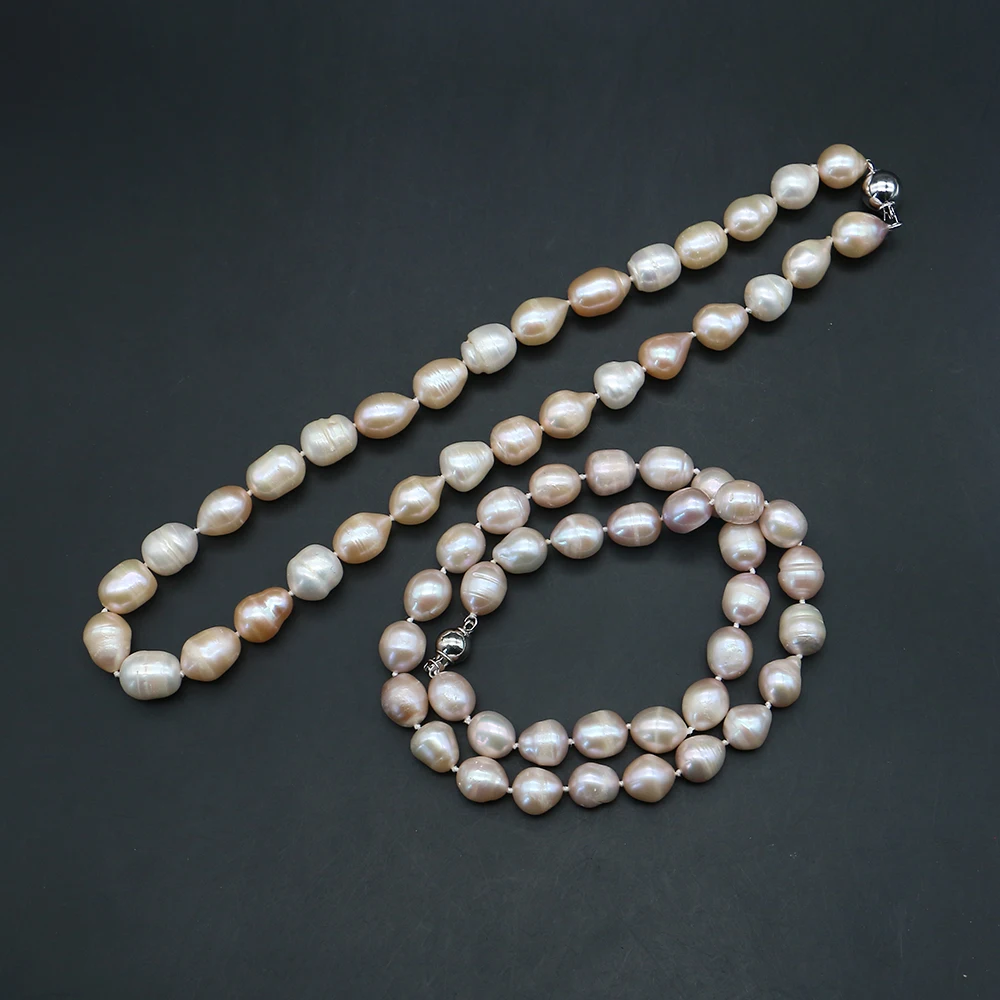 

Natural Freshwater Irregular Twisted Rice Pearl Round Copper Clasp Bracelet Elegant Charm Clavicle Chain Classic Pearl 43-44cm