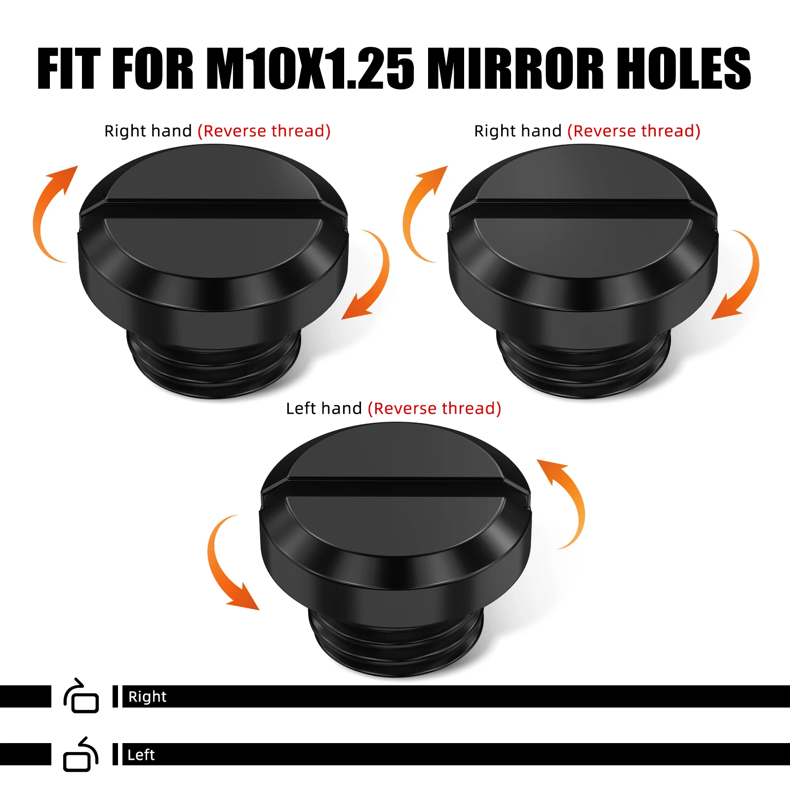 Mirror Hole Plug Kit M10xP1.25 For KTM Duke 125 200 250 390 690 790 890 1290 Adventure 990 1190 1090 Honda Suzuki Yamaha Ducati