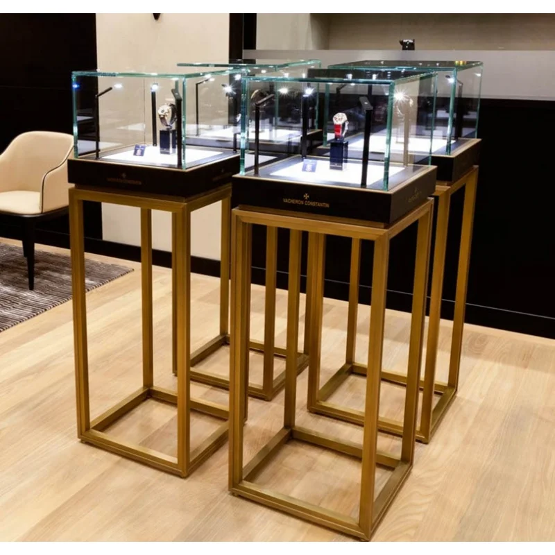 

2025customized. stainless steel watch jewelry display jewelry tower showcase retail metal jewelry display cabinet with LED