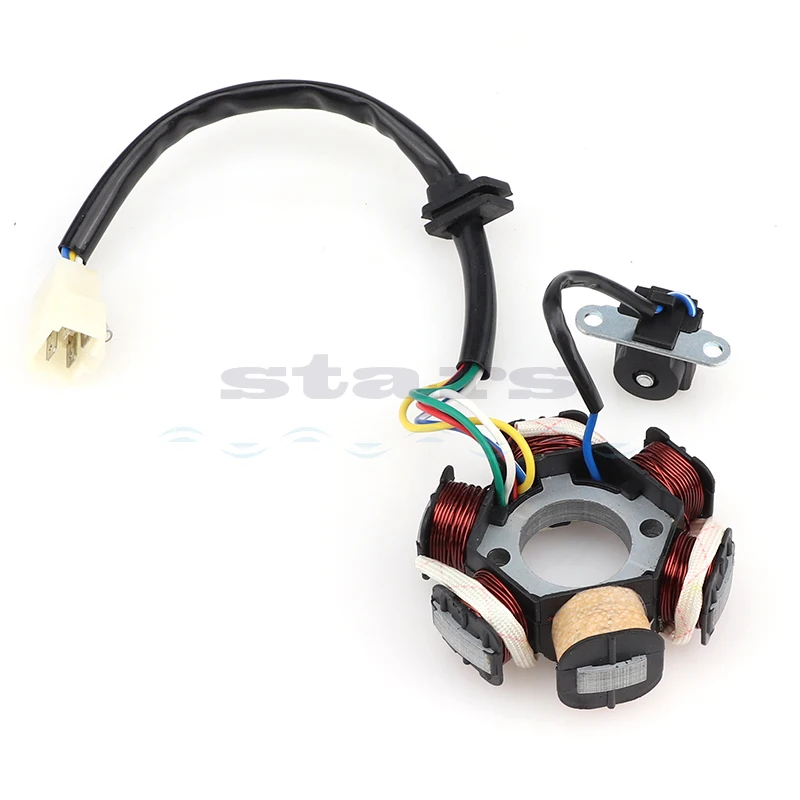 1 sztuka 6 cewka Pole Magneto koło zamachowe stojan 110cc 125cc PIT Quad motor terenowy ATV Buggy