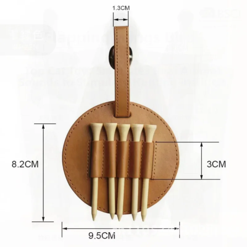 

Портативный круглый набор для хранения ногтей для гольфа, подвесной чехол из искусственной кожи, органайзер для спортивного сиденья для ногтей на открытом воздухе, черный/коричневый, водонепроницаемый