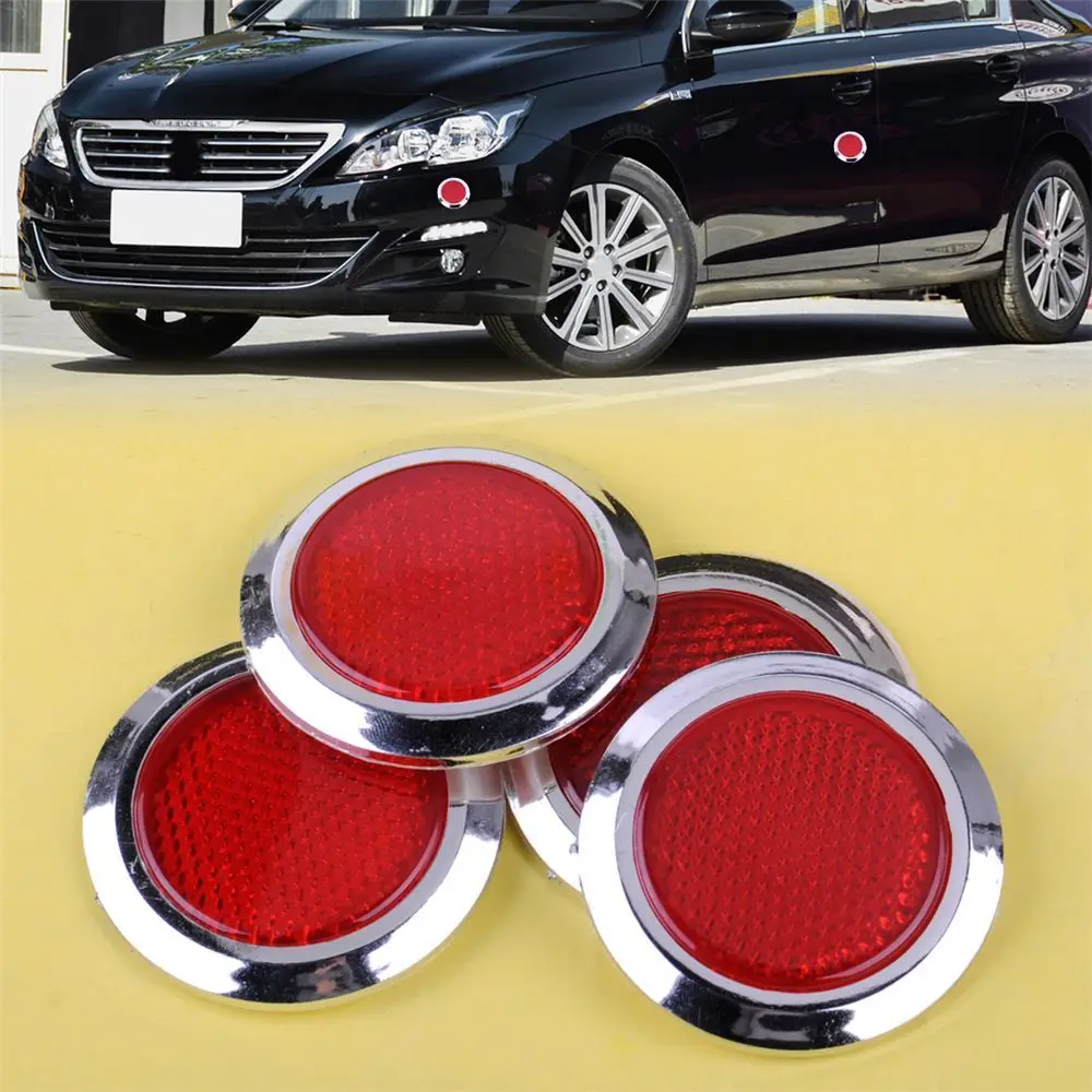 

4 шт. круглый велосипед самоклеящиеся автомобильные предупреждающие светоотражающие полосы отражатель светоотражающие наклейки