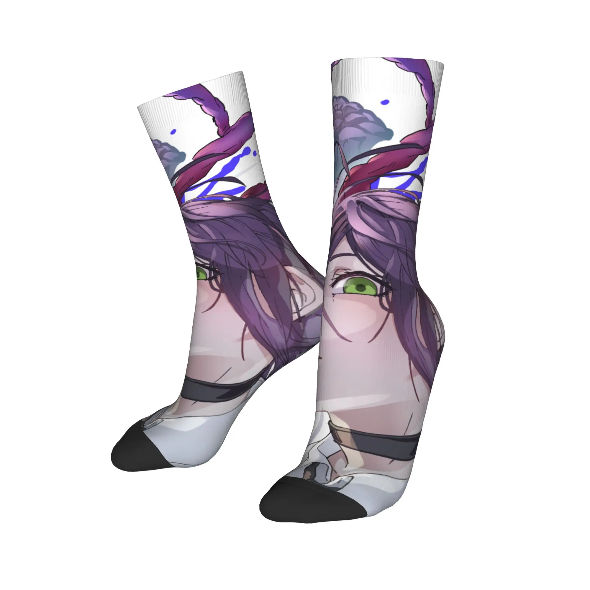 

Retro Anime Chainsaw Man Reze Skateboard Socks Polyester Crew Socks for Women Men Sweat Absorbing