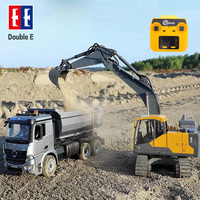 Double E E598 RC Excavator Alloy Tractor 3 IN 1 EC160E 1/16 17CH Crawler Remote Control Truck Engineering Digger Toys Boys Kids