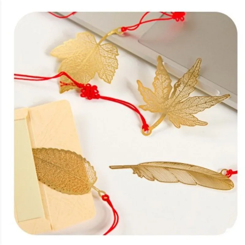 7pcs/lot  Metal Cute Kawaii Leaf Bookmark Stationary Bookmark Office School Supplies Stationary