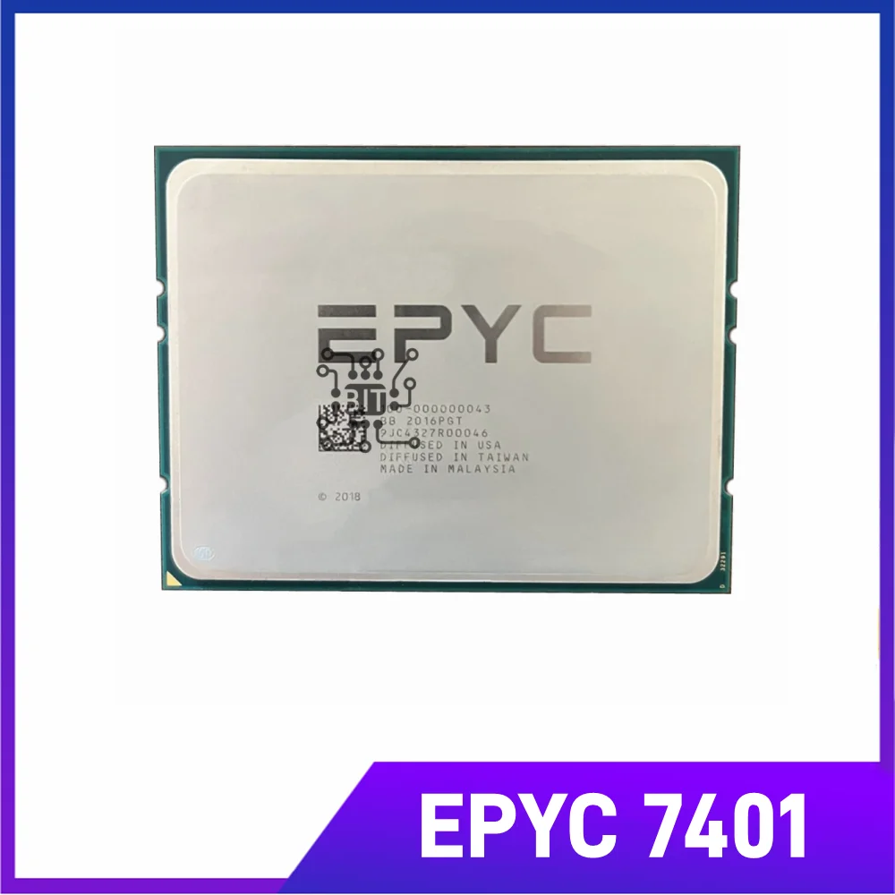 

EPYC 7401 CPU 7nm 24-Cores 48-Threads 2.0GHz 64MB 155W Server Processor EPYC7401 Socket SP3