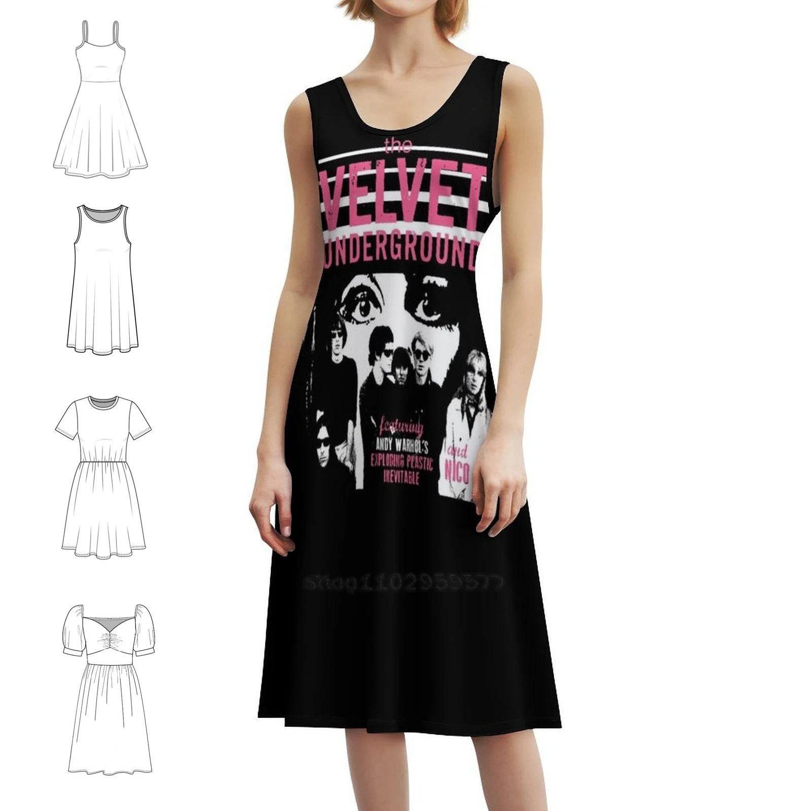 

Бархатное богемное платье без рукавов с несколькими принтами, пляжное праздничное платье John The Velvet Cale, женское подземное платье