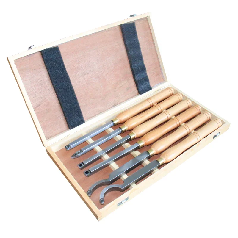 HSS Steel Blades Wood Turning Tools Lathe Chisel Set Wooden Case Lathe 8 Piece Wood Lathe