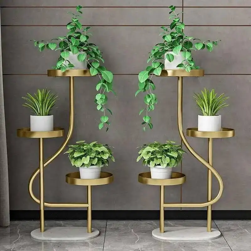 

Nordic Light Luxury Flower Stand Living Room Aesthetics Indoor Floor Decoration Shelf Balcony Organizer Plantenrek Furniture