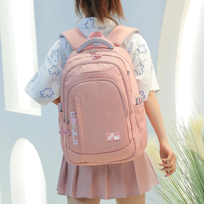 Teenager Rucksack Schultasche Rucksack für Mädchen Kinder Kind weiblich Frauen Klasse Schultasche Rucksack primär hoch rosa Buch Kinder