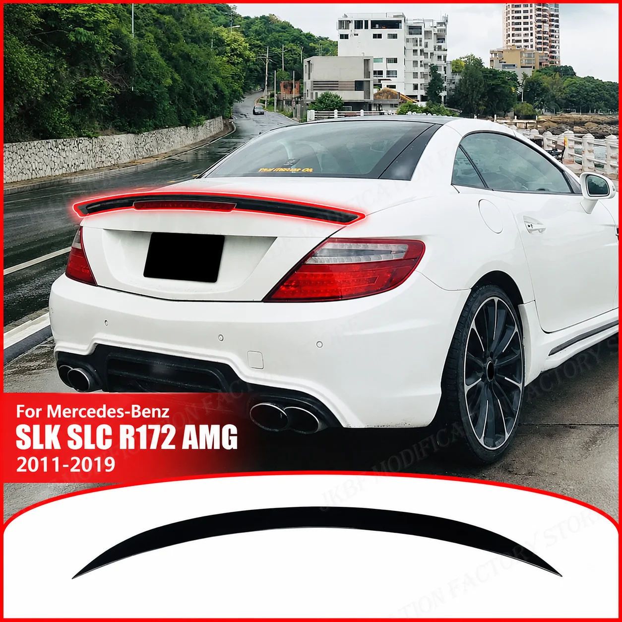 

Car Rear Trunk Lip Spoiler For Mercedes-Benz SLK SLC R172 AMG 2011 2012 2013 2014 2015 2016 2017 2018 2019 Trim Wing Accessories