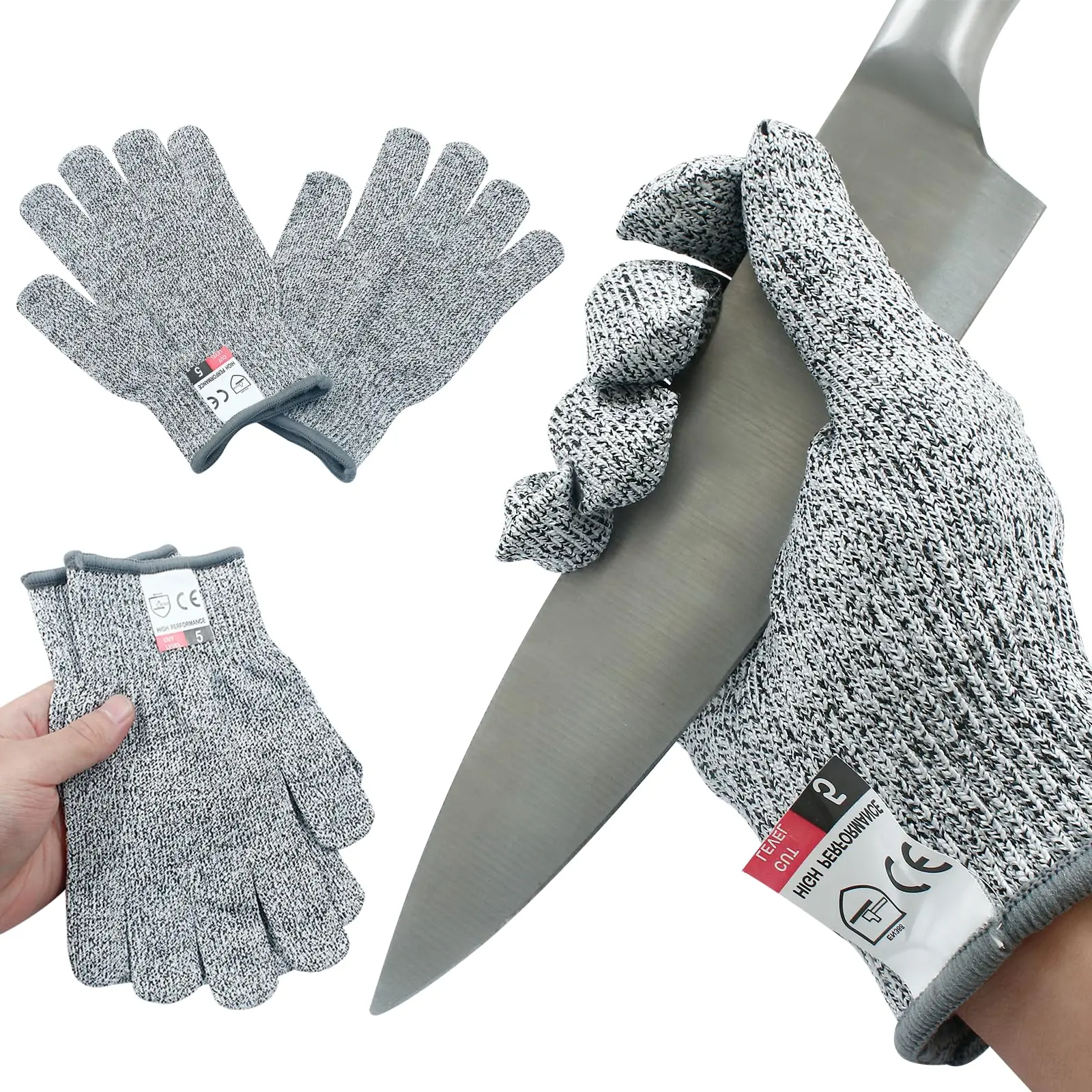 Grade 5 HPPE Cut-resistant Gloves Kitchen Gardening Gloves Children's Woodworking Carving Multi-functional Cut-resistant Gloves