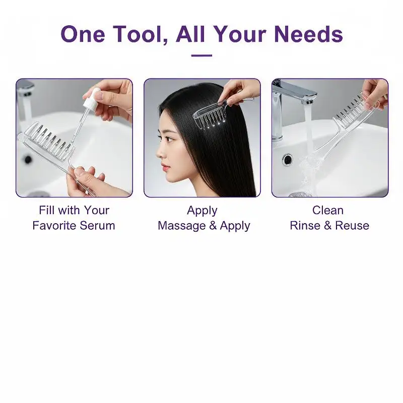 Mini Portable Scalp Hair Applicator Multi-Function Anti-Frizz Firming Hair Care Device for Home Travel Use