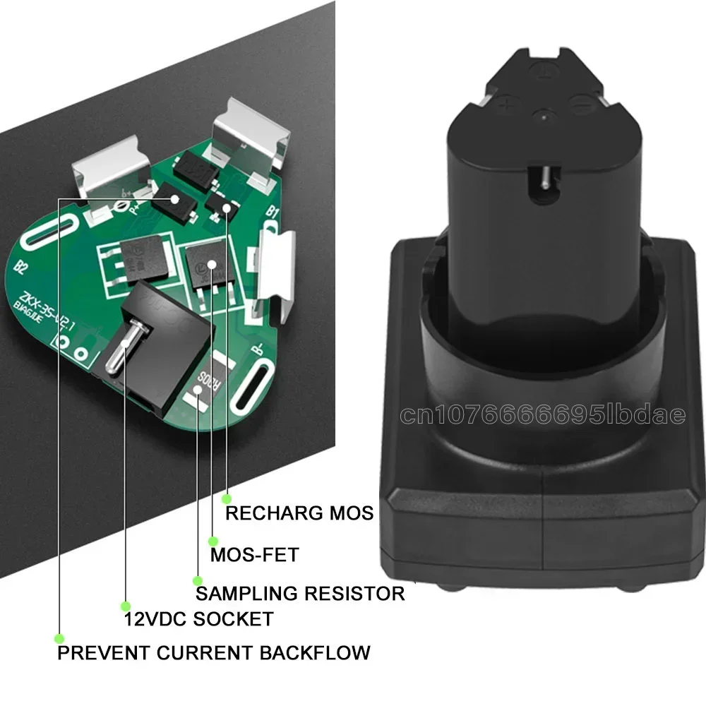 Destornillador de iones de litio de 12000mAh y 12V, batería recargable de gran capacidad para taladro de pistola eléctrico inalámbrico, Mini