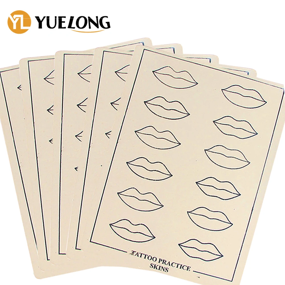 3/5/10/15PCS Professional Lip Mouth Tattoo Practice Skins Cosmetic Permanent Makeup Fake Lip Practice Skin Tattoo Supply