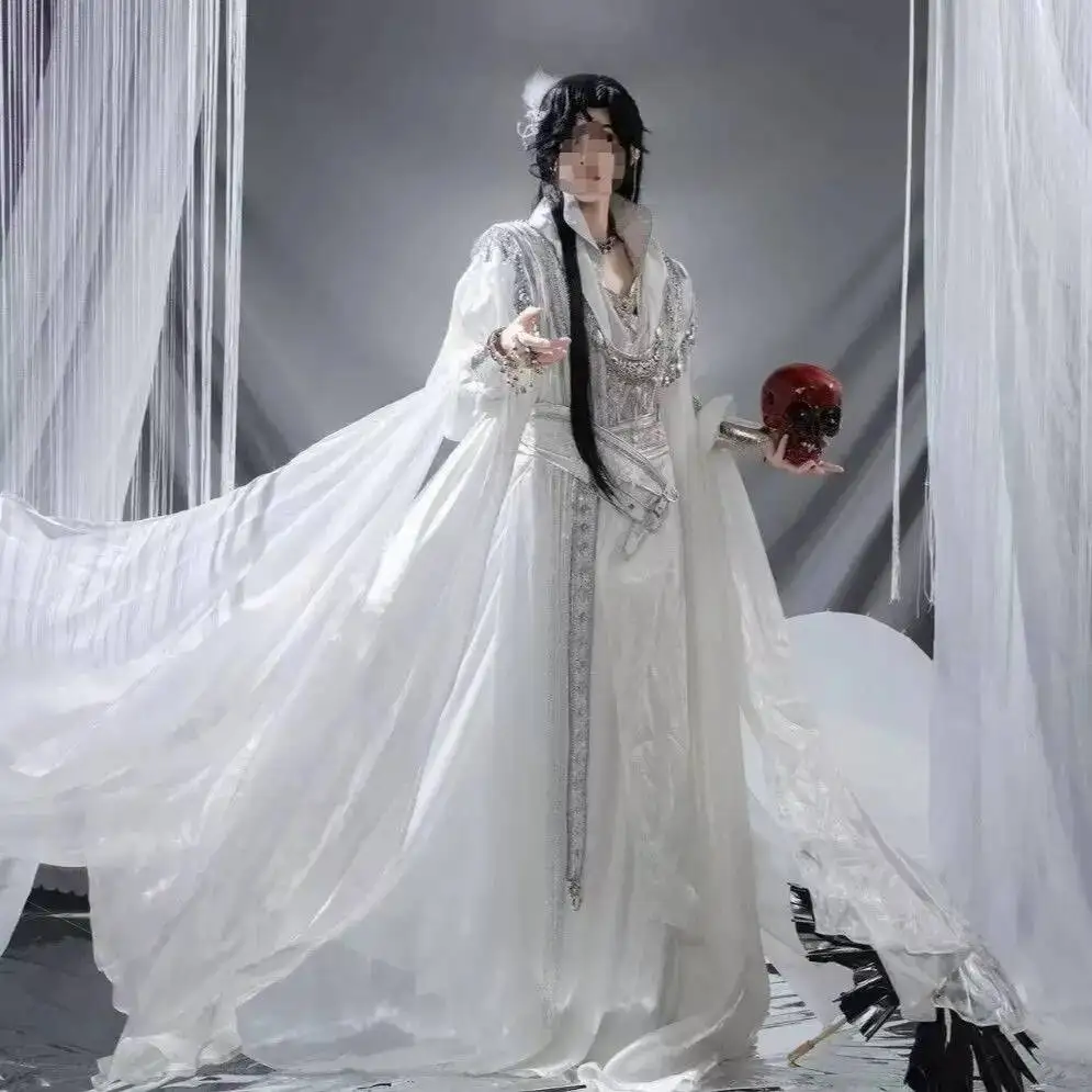 Hua Cheng white cosplay Dress Hanfu Full Set Tian Guan Ci Fu Chinese TV Series TGCF Xie Lian Hua Cheng Cosplay Costume 2026