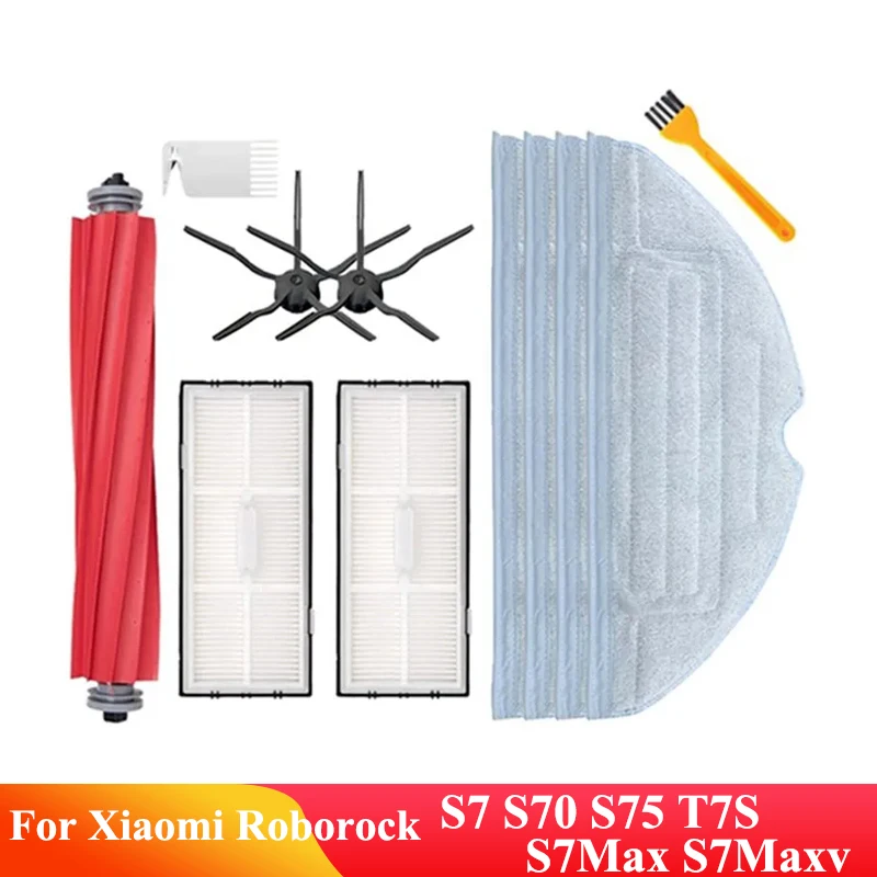 Main Side Brush Hepa Filter Mop Cloths for Xiaomi Roborock S7 S70 S75 S7Max S7Maxv T7S for Roborock Vacuum Cleaner Replace Parts