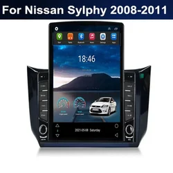 Dla styl Tesla 2 Din Android 13 Radio samochodowe dla Nissan Sylphy 2008- 10 2011 multimedialny odtwarzacz wideo GPS Stereo RDS Carplay Camera