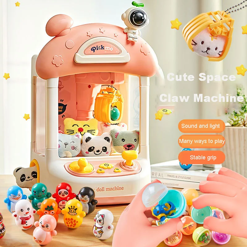 Doll Machine Kids Coin Operated Play Game Mini Claw Catch Toy Crane Machines lighting Music Children Christmas Birthday Gifts