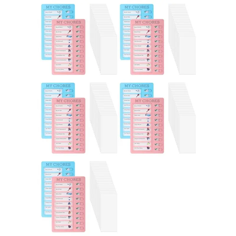 ABDE-10 Pcs Chore Chart Memo Boards, Daily Schedule Chores Chart For Kids, Portable To Do List Boards +200 Papers