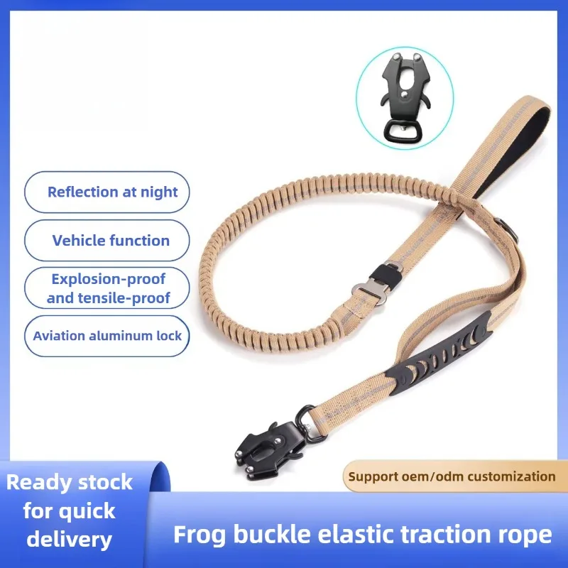 

Heavy Duty Dog Leash for Large Dogs Shock Absorbing Bungee Tactical Dog Leash with 2 Padded Handle Strong No Pull Dog Leash