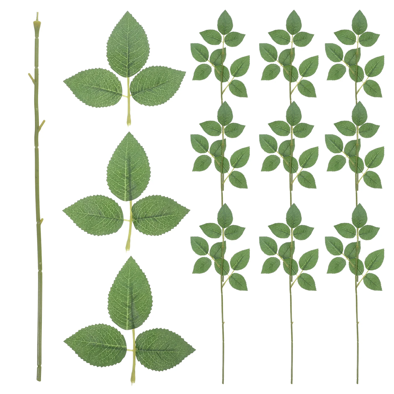 10 steli di fiori con foglie di rosa, rami artificiali sfusi, decorazioni floreali in filo metallico