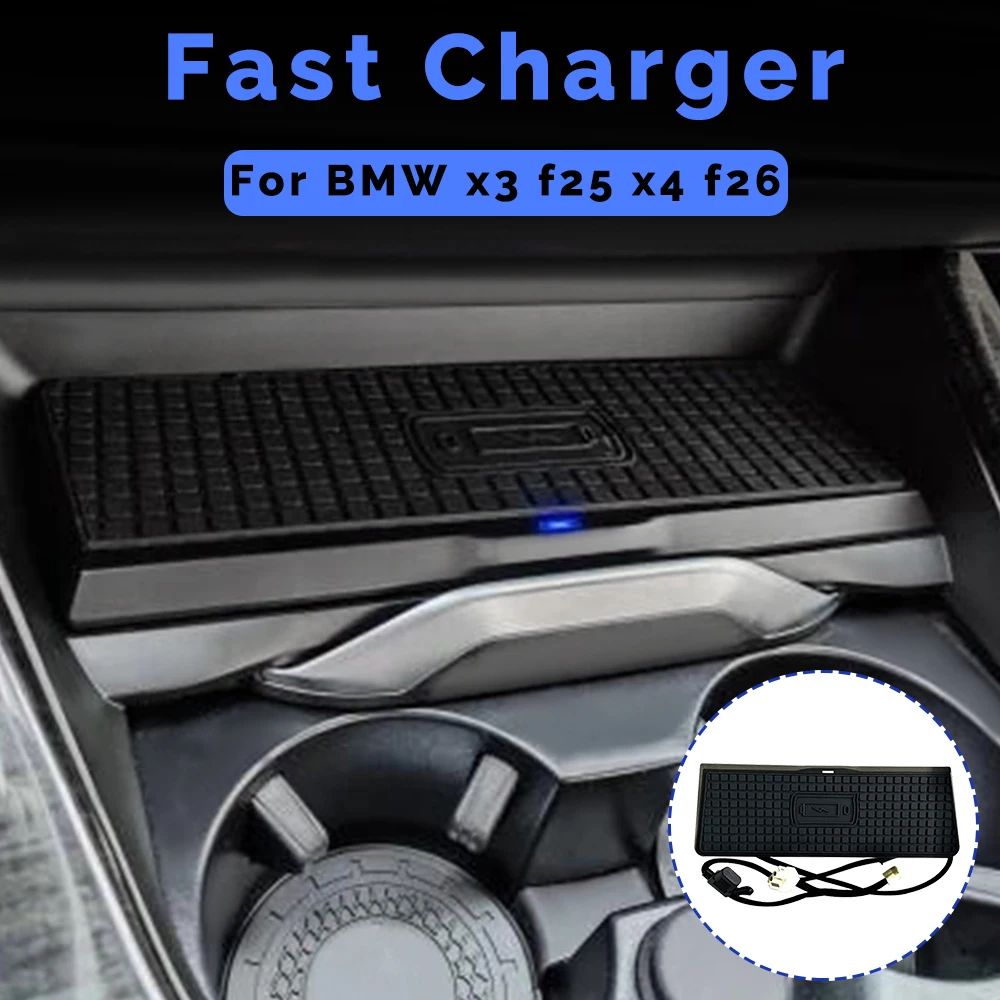 Car Wireless Charger For BMW X4 F26 X3 F25 2011-2017 charging pad phone mobile holder fast charge tuning accessories interior