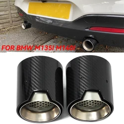 2pcs/lot Car Exhaust Tip Compatible For BMW F20 F21 M135i M140i Carbon Fiber Muffler Tip Tailpipe ID60mm Tips