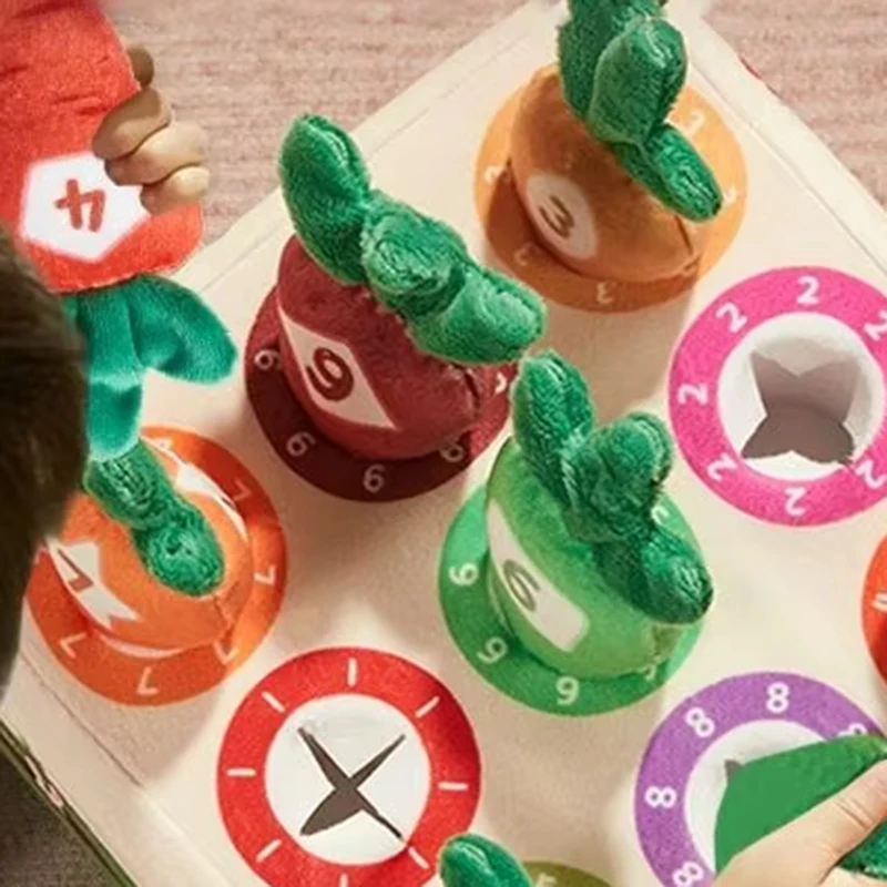 Montessori Toys Pull Carrot Sensory Toys for Babies Development Game Plush Carrot Matching Puzzle Educational Toys for Children