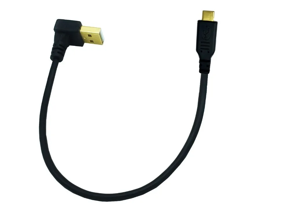 GOLD Plated UP Angle USB2.0 (Type-A) Male to USB3.1 (Type-C)Male UP & Right Angle USB Data Sync & Charge Cable Connecto 25cm