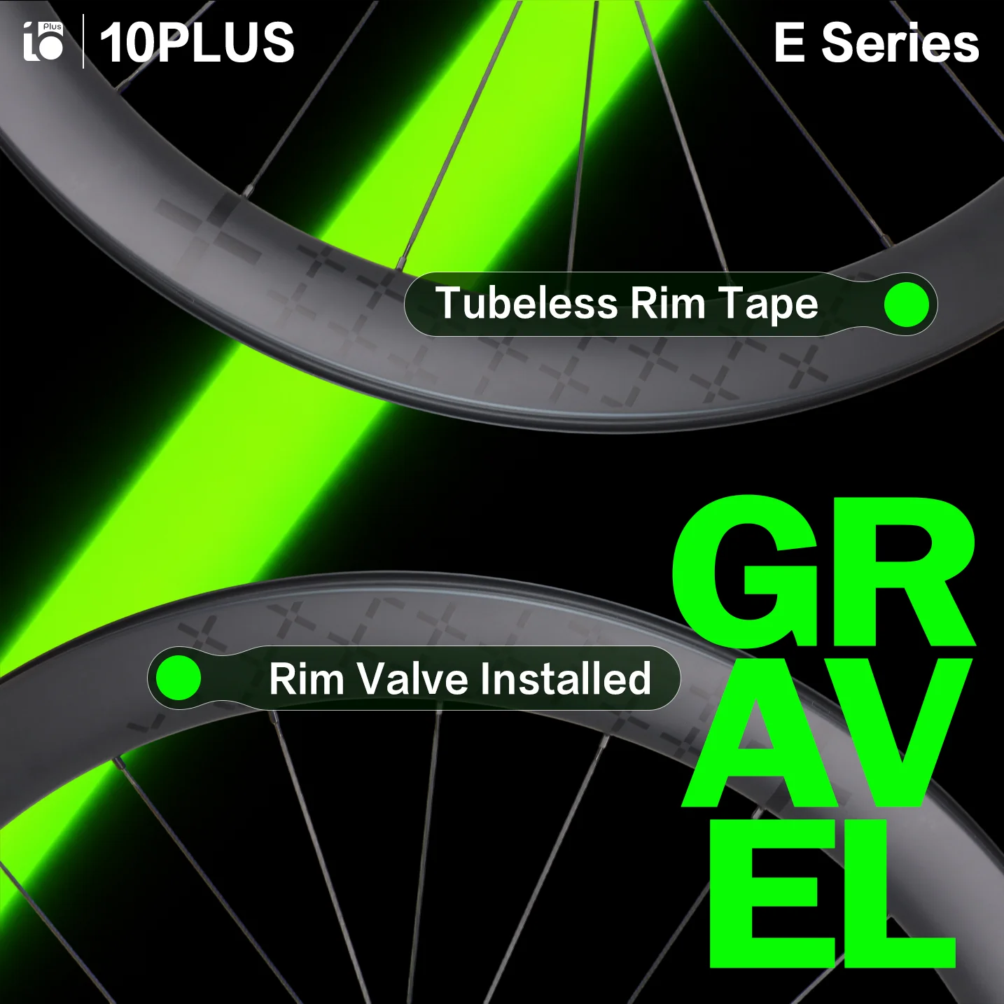 10PLUS 700C Disc Brake Gravel Wheelset Carbon Ceramic Bearing 45T Star Ratchet Tubeless Ready Center Lock Pillar Spokes E Series