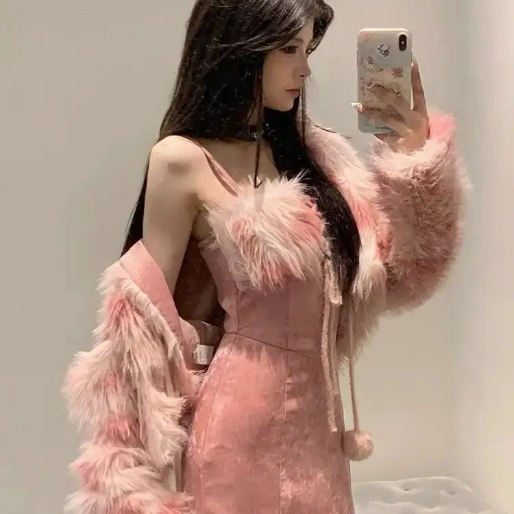 

Xiaoxiangfeng Jacket And Skirt Two-Piece Set Women 2024 Winter New High-End Fashion Ruffle Lace Niche Design Suit