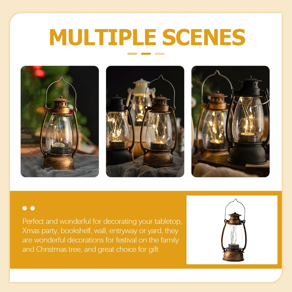 

Retro Lamp Vintage Flickering Flame Decor Electronic Component Plastic PP LED C Warm Atmosphere Christmas Party