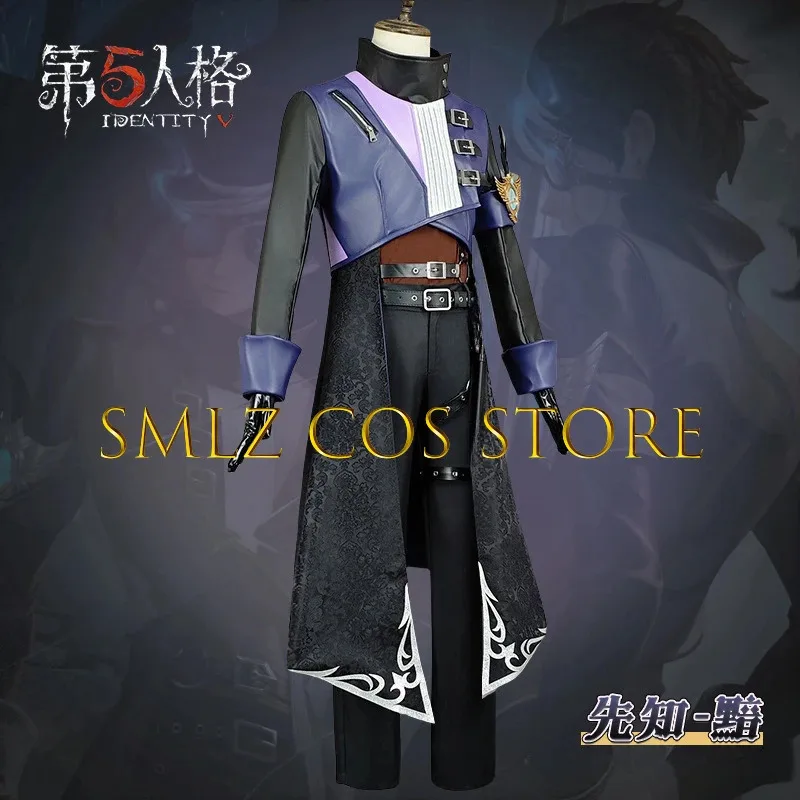 Game Identity V Seer Cosplay Costume Noir Cosplay Shoe Wig Halloween Carnival Party Outfit Suit for Men Women Uniform