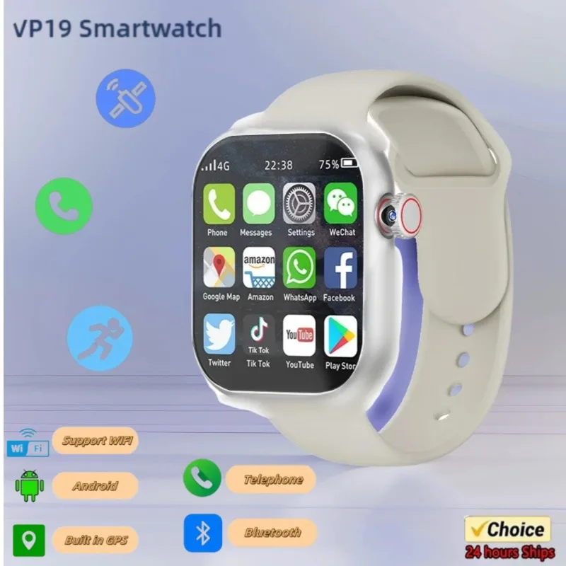

Новые умные часы VP19 4GLTE/WiFi, SIM-слот, 360° ° Вращающаяся камера, совместимая с Android/iOS. Подходит для мужчин и женщин.
