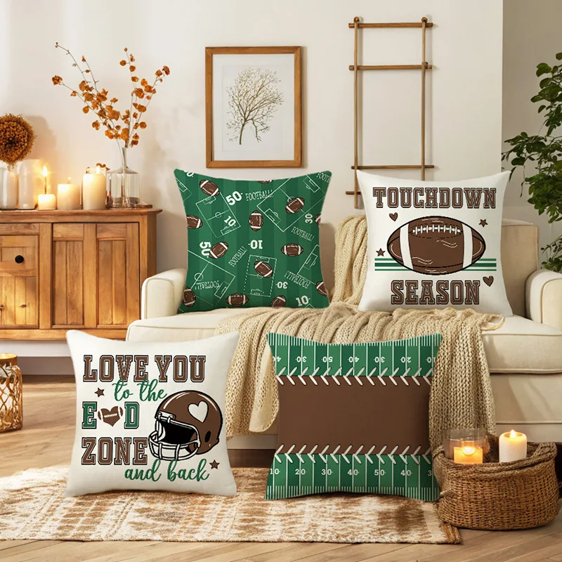 

2pcs Rugby Printed Pillow Case Autumn New Home Sofa Decoration Cushion Cover Bedroom Pillow Cover