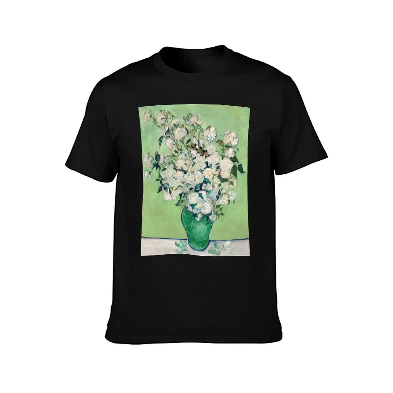 Van Gogh, Roses, 1890 T-Shirt t shirts for man slim fit T-Shirt