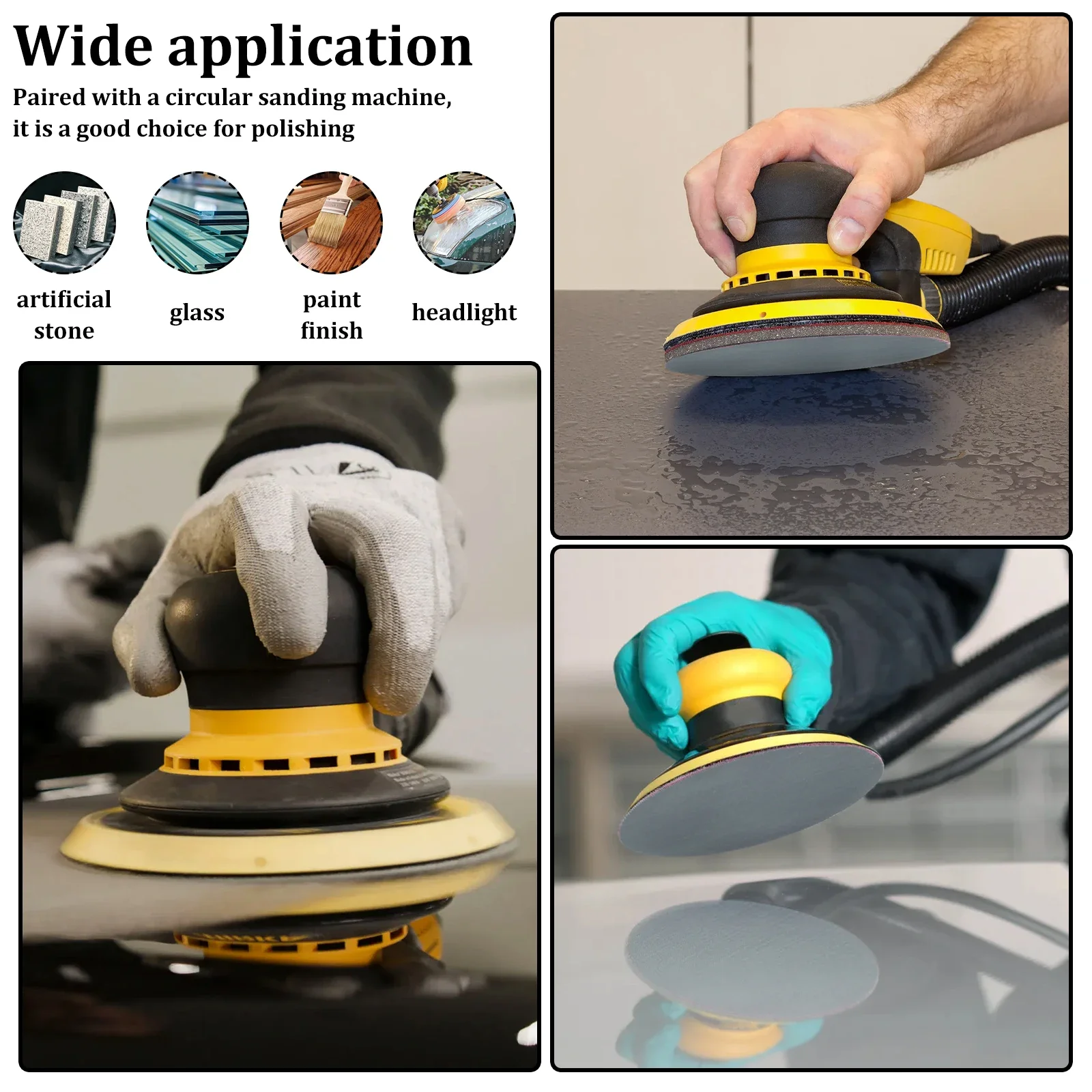  50Pcs 6 Inch Sanding Discs 1000-5000 Grit Wet Dry Sandpaper Hook and Loop 150mm Sandpaper Car Wood Metal Polishing